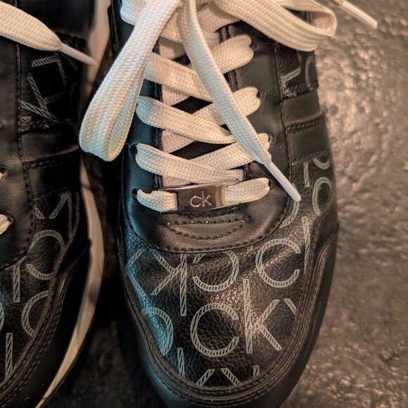 Calvin Klein Clery Espresso Leather Logo Sneakers Size Women's Size 9 - Picture 7 of 9